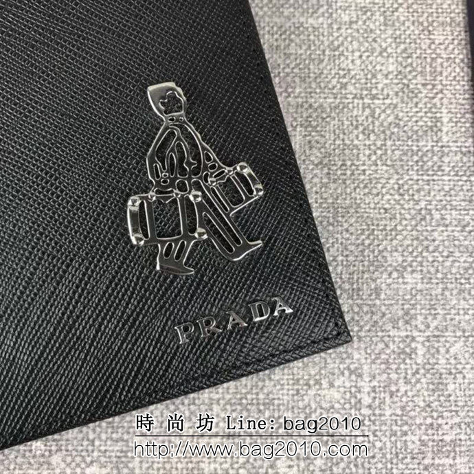 PRADA普拉達 官網同步 經典爆款 頂級原單十字紋牛皮 男士短款錢夾 2M0513 DD1783